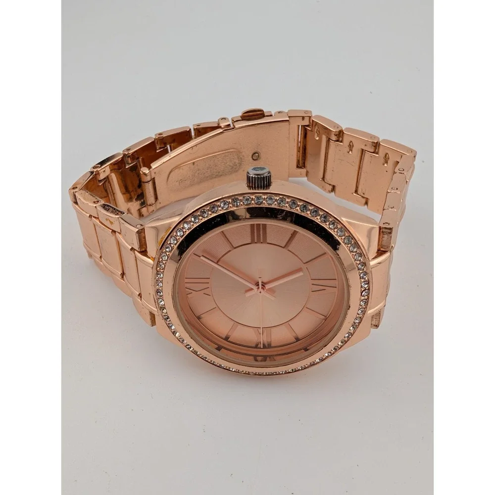 Women's Quartz Watch 38mm Rose Gold Case Rhinestones 7